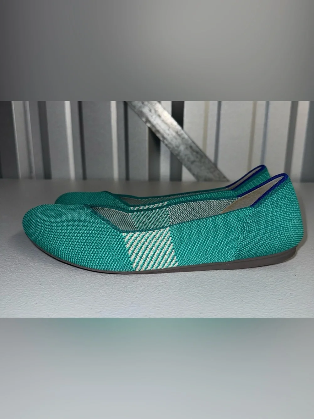 Rothy's Rothys Calypso Teal Round Toe Slip On Ballet Flats women's size 9